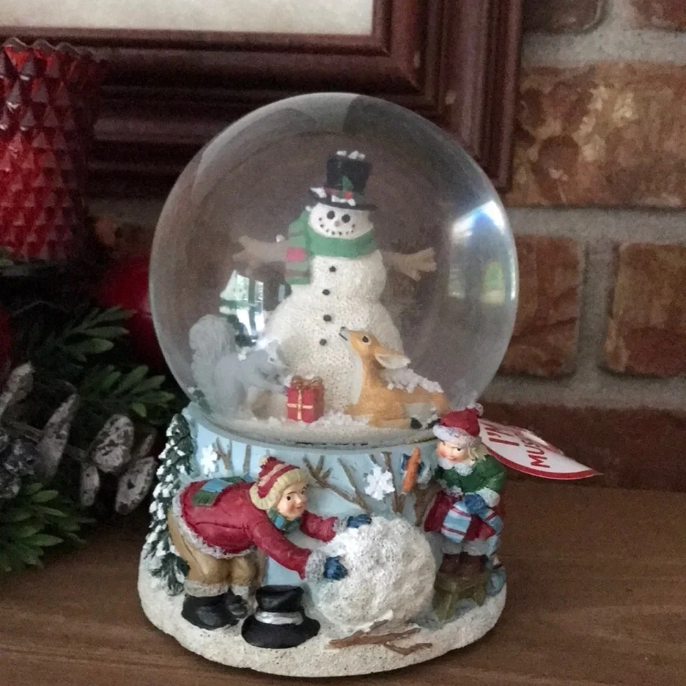 ❤️ Rare Vintage 1990 Christmas Musical Snowman Snow Globe